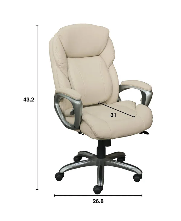 Serta - MyFit 5-Pointed Star Bonded Leather Executive Chair - Ivory