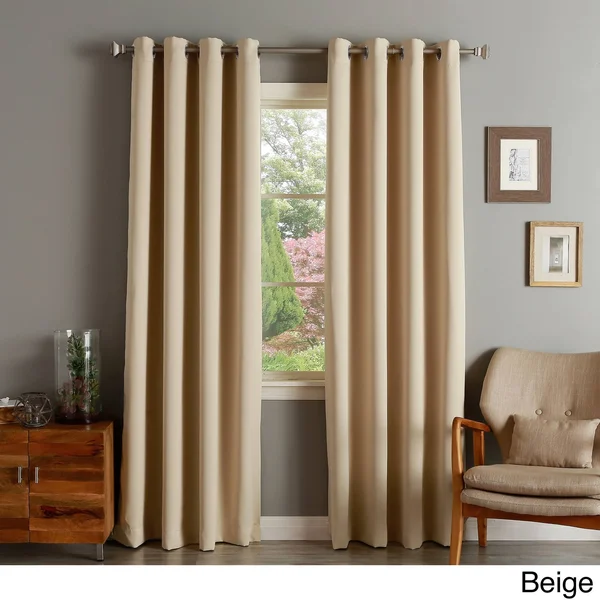 Aurora Home Silver Grommet Top 84-inch Blackout Curtain Pair - 52 x 84 Chocolate