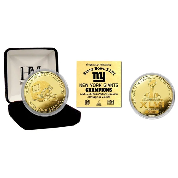 Highland Mint New York Giants Super Bowl XLVI Champions Gold Coin