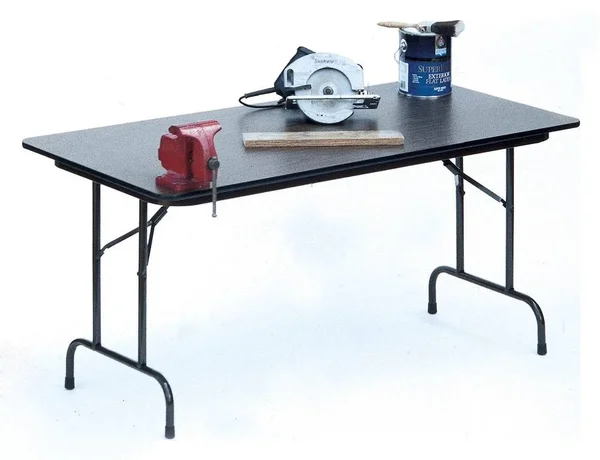 High Pressure Folding Table in Black Granite (36 in. x 72 in./Med Oak)