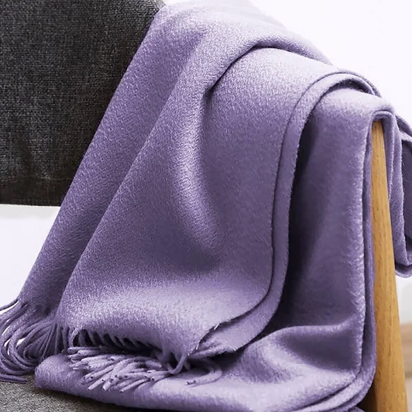 STP Goods Lavender Cashmere & Wool Throw Blanket