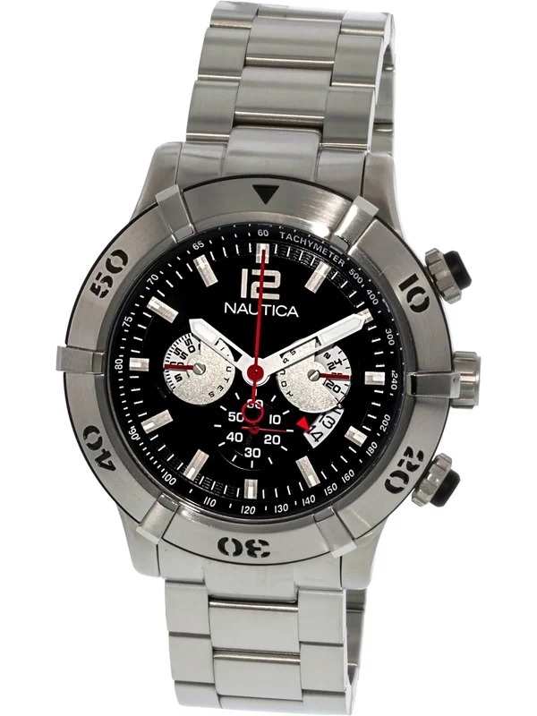 Nautica Men's NCS 46 A36508G Silver Stainless-Steel Quartz Watch