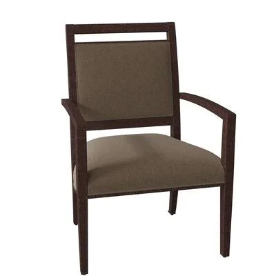 Preston Upholstered King Louis Back Arm Chair Fairfield Chair Body Fabric: 3160 Almond - Leg Color: Espresso