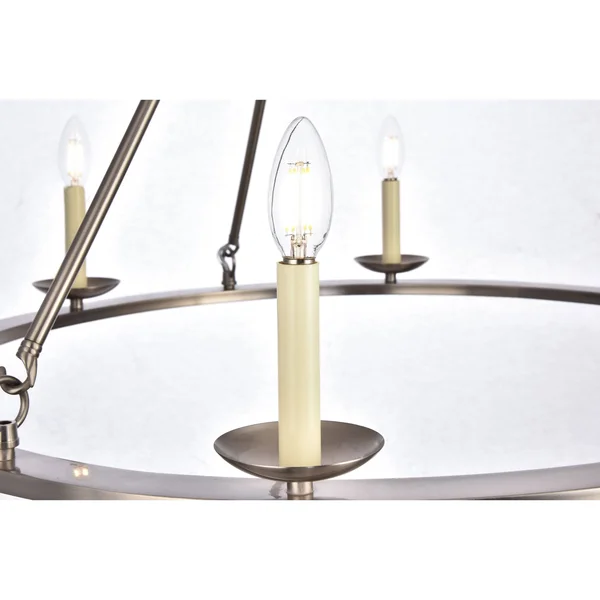 Elegant Maine Collection Chandelier Burnished Nickel - LD6010D32BN