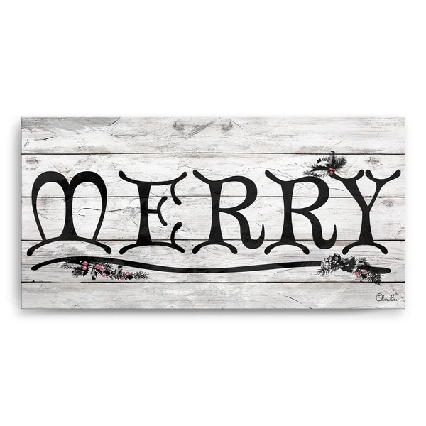 &Merry& Holiday Canvas Wall Art, Ready2HangArt 24x22 W x 12x22 H