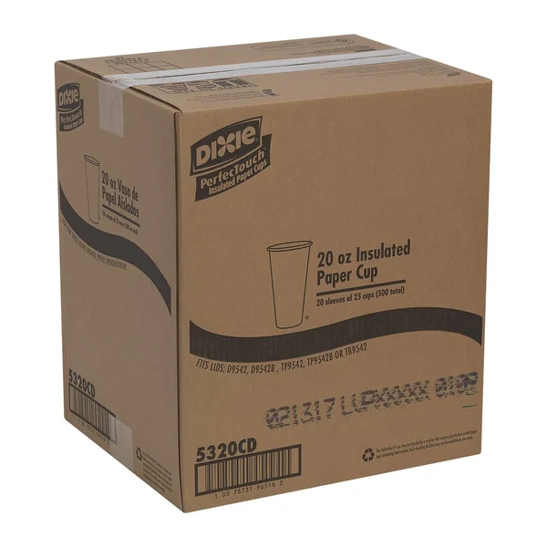 Dixie Hot Cups, Paper, 20oz, Coffee Dreams Design, 25/Pack, 20 Packs/Carton