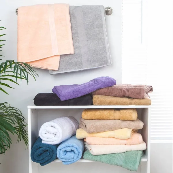 eLuxury 600 GSM 6 Piece Cotton Towel Set, Light Blue
