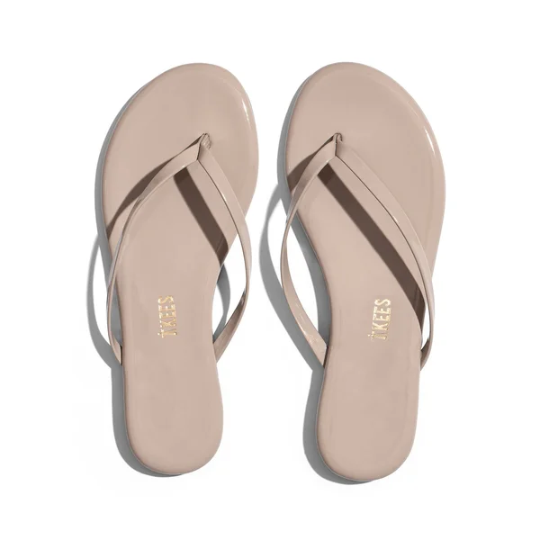 Glosses - Women's Leather Flip Flops & Sandals, TKEES Custard, 5