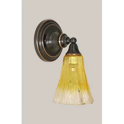 Toltec Lighting 1-Light Wall Sconce Shade Color: Gold Champagne, Base Finish: Black Copper