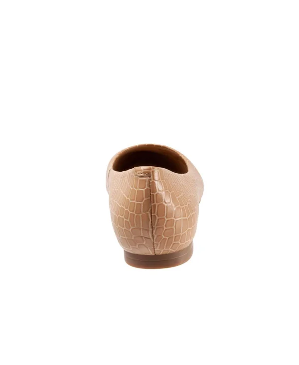 Trotters Women's Estee, Size: 5, Nude Croco Leather