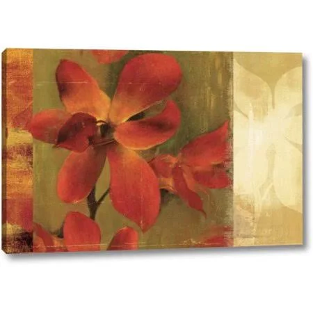 Winston Porter &Crimson Garden& by Asia Jensen Giclee Art Print on Wrapped Canvas - Size: 16 inch H x 24 inch W x 1.5 inch D, Ora