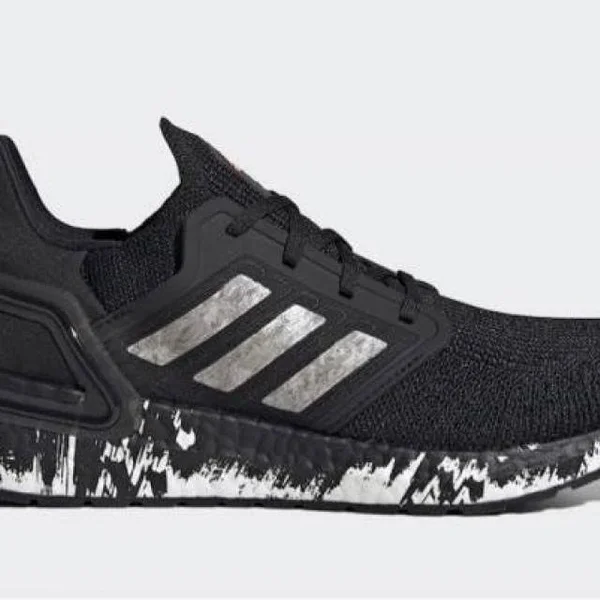 Men's Adidas Ultraboost 20 Core Black White Signature Coral