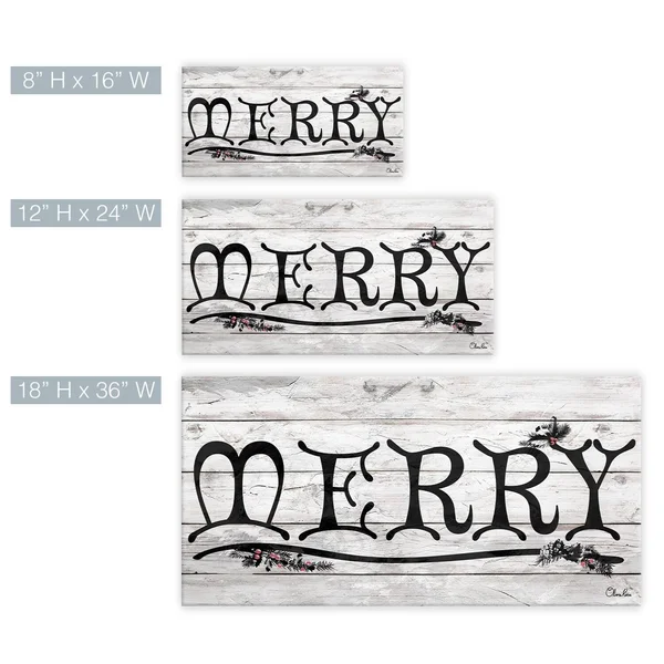 &Merry& Holiday Canvas Wall Art, Ready2HangArt 24x22 W x 12x22 H