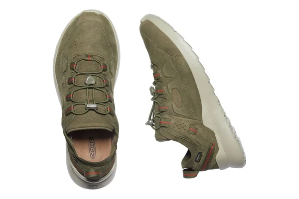Keen Men's Highland WP Shoe - 9.5 - Dark Olive, Silver Birch