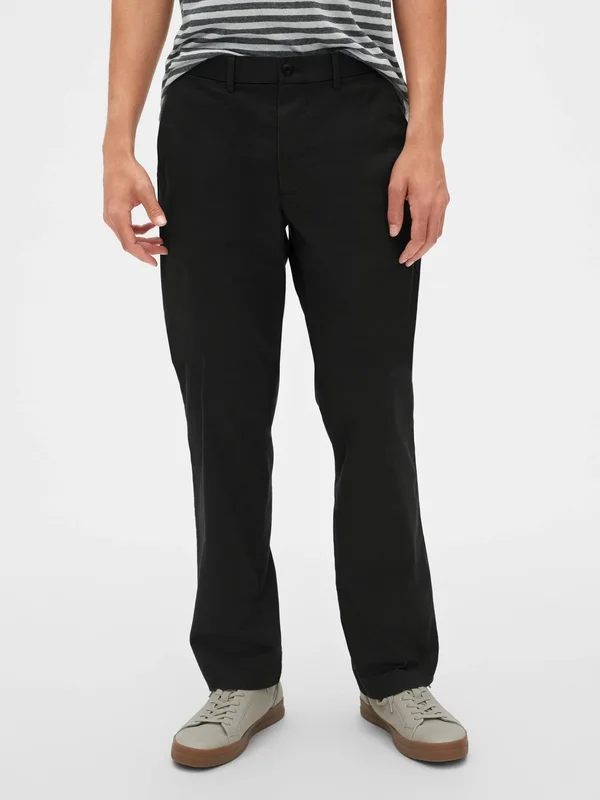 Gap Men's Modern Khakis in Relaxed Fit with Gapflex True Black Tall Size 32W