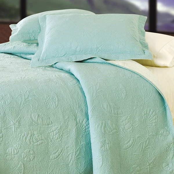 Cu0026F Home Blue Shell Matelasse Twin Quilt - 66" x 86"