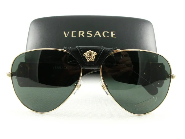 Versace VE2150Q Sunglasses 100271-62 - Gold Frame Grey Green Lenses