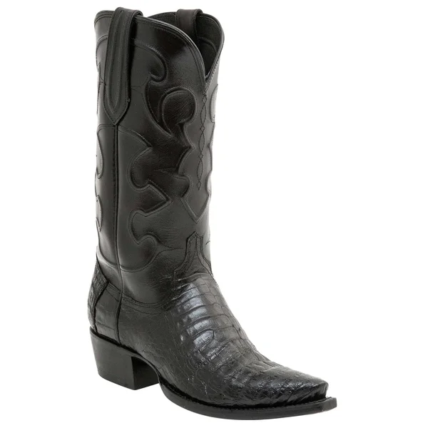 Lucchese Mens Cowboy Boots Black Caiman Belly