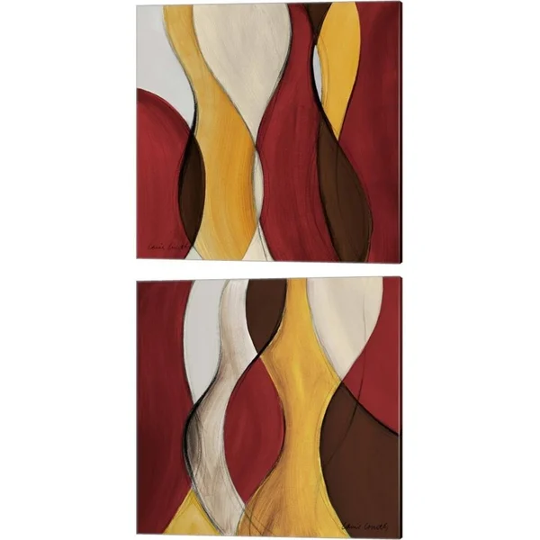 Crimson Coalescence by Lanie Loreth, Canvas Art (Set of 2) Ivy Bronx