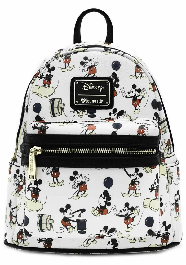 Loungefly Mickey Mouse Poses All Over Print Mini Backpack, 9" x 10" x 4.5"