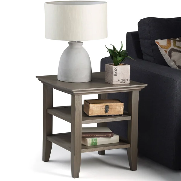 Wyndenhall Normandy Farmhouse End Side Table (Grey)
