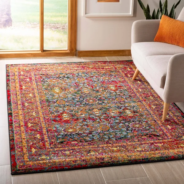 Safavieh CHR918Q Cherokee Red - Black Area Rug - 8& x 10&