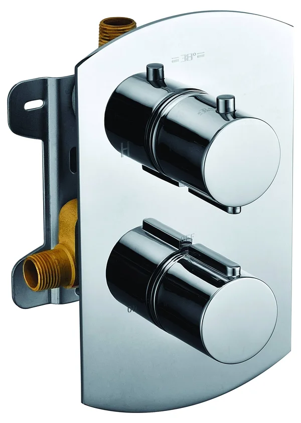 Alfi Brand Ab3809-pc Polished Chrome Round Knob 1 Way Thermostatic Shower Mixer
