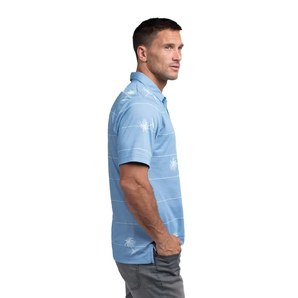 TravisMathew Baumen Around Polo Heather Blue - S