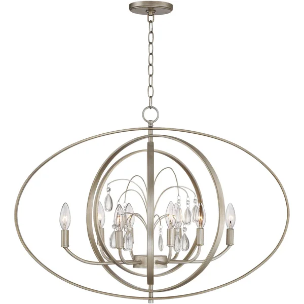 Possini Euro Tiller 31 1/2x22 Wide Satin Silver Pendant Light