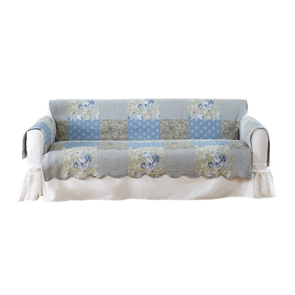 Sure Fit Heirloom Printed Patchwork Sofa Cover - Blue