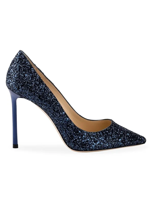 Jimmy Choo Romy 85mm Glitter Pumps - Blue, Women's, 36.5eu