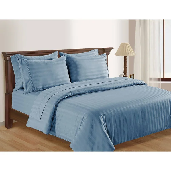 Hotel Premier Collection 650-Thread-Count Egyptian Cotton Duvet Set by Member&s Mark- King Citadel Thick Stripe