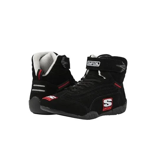 Simpson AD550BK SFI-5 Suede/Nomex Lined Racing Shoes - Black, 5.5