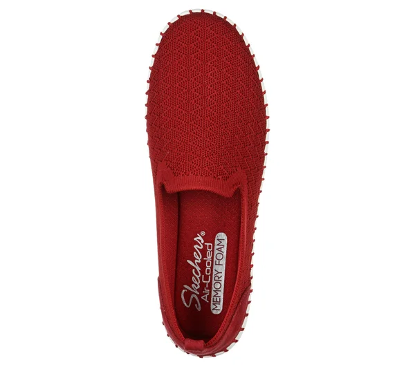 Skechers Women's Sepulveda Blvd - Day Wishes Slip-On Shoes - Dark Red, 8.5