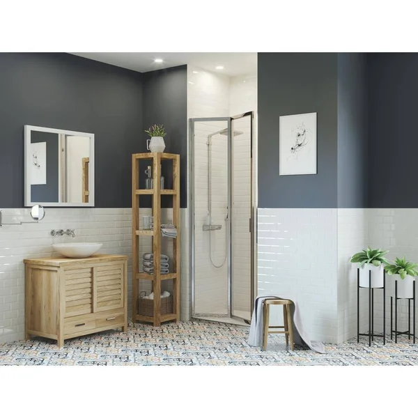 Coastal Shower Doors P2035.66B-A Paragon Series 35x22 x 66x22 Folding Framed Shower Door Glass Type: Brite Silver (Chrome)