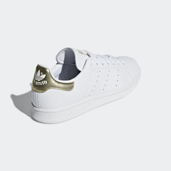 Adidas Classic Stan Smith Tennis Sneakers - White/Gold, Women's, 9.5b