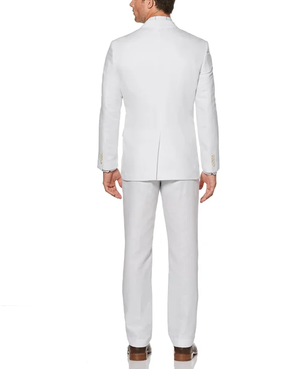 Perry Ellis Men's Linen Suit Jacket, Bright White Twill, Extra Small/36 Short