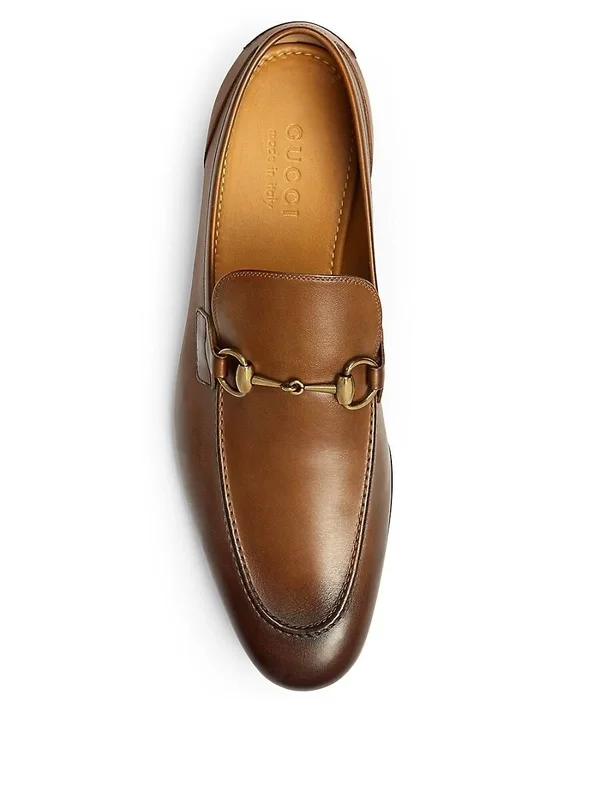 Gucci Jordaan Leather Loafer - Brown, Men's, 7D