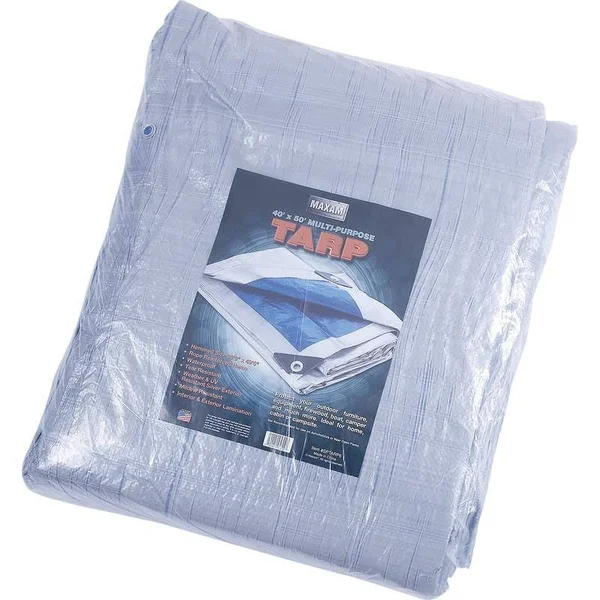 Maxam 40& x 50& All-Purpose Tarp (Hemmed Size 38&6x22 x 49&6x22)