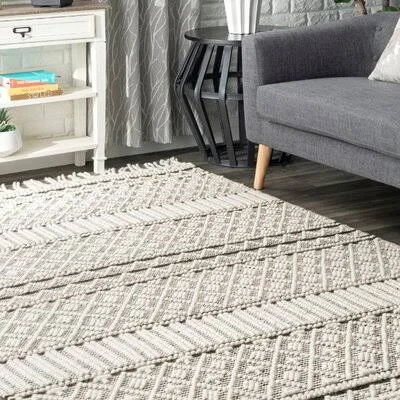 Napoleon Hand-Tufted Ivory Area Rug Union Rustic Rug Size: Rectangle 7&6x22 x 9&6x22