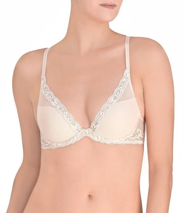 Natori Feathers Contour Plunge Bra, Size 36DDD - Cameo Rose