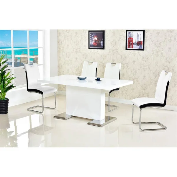 Best Master Furniture Bono Upholstered Modern Side Chairs, Set of 2, White
