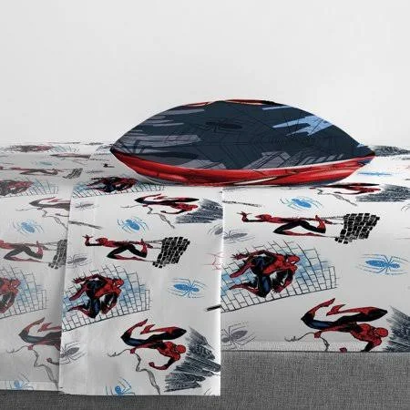Spiderman Crawl Kid Bed in A Bag Bedding Set w/ Reversible Comforter, Size: Twin