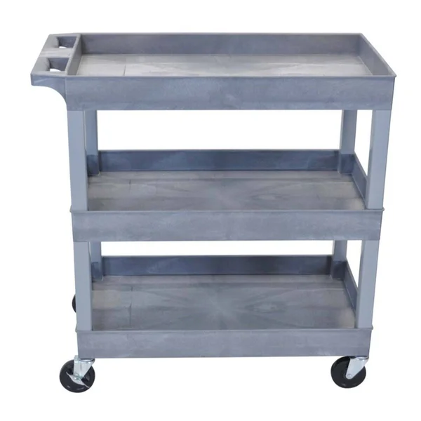 Luxor 3-Shelf Tub Cart - Gray