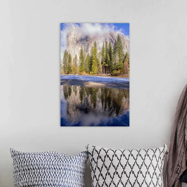 El Capitan with Reflection in Merced River, Yosemite National Park, California, Canvas Wall Art, 16x24, Great Big Canvas