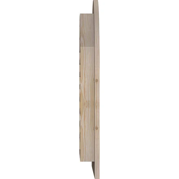 Ekena Millwork GVWRT34X2601SFUPI 34x22W x 26x22H Round Top Gable Vent (39x22W x 31x22H Frame Size): Unfinished, Functional, Smoo