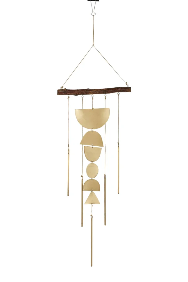 Zimlay Large Decorative Geometric Gold Metal Wind Chime 41465