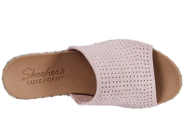 Skechers Women's Pier Ave Urban Escape Slide Wedge Sandal, Pink