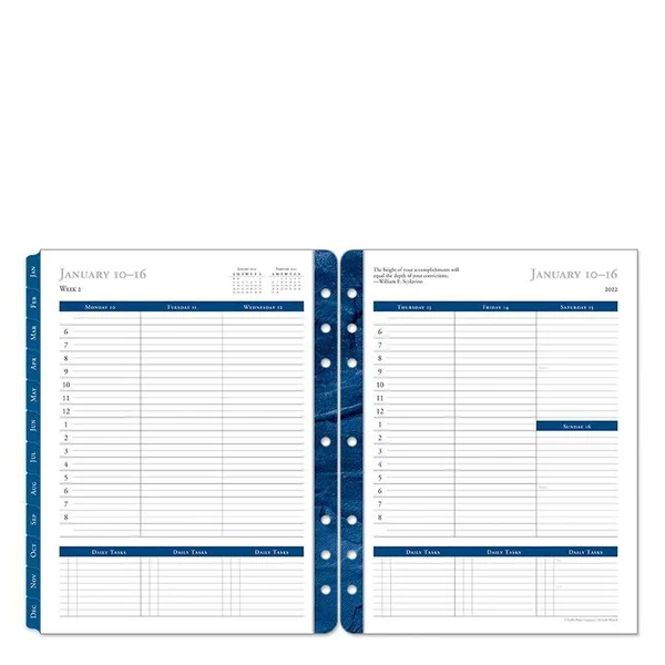 Franklincovey Monarch Monticello Weekly Ring-bound Planner - Jan 2022 - Dec 2022, Size: 8.5 W x 11 H x 0.8 D
