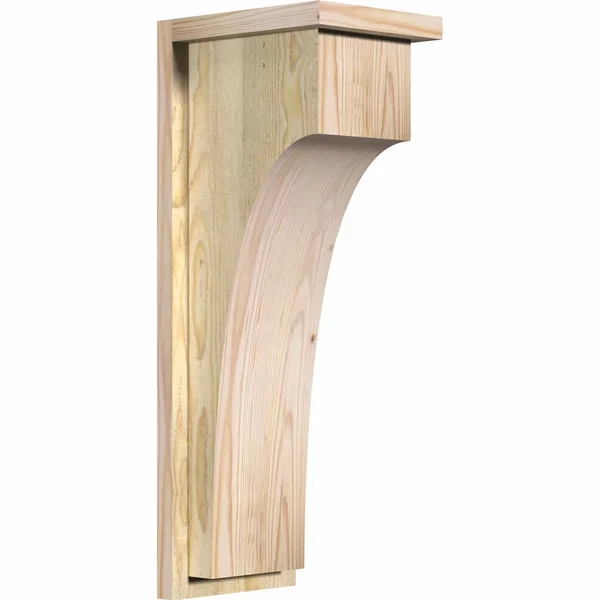 Ekena Millwork COR08X10X26HUN01RDF 8x22W x 10x22D x 26x22H Huntington Rough Sawn Corbel w/Backplate - Douglas Fir